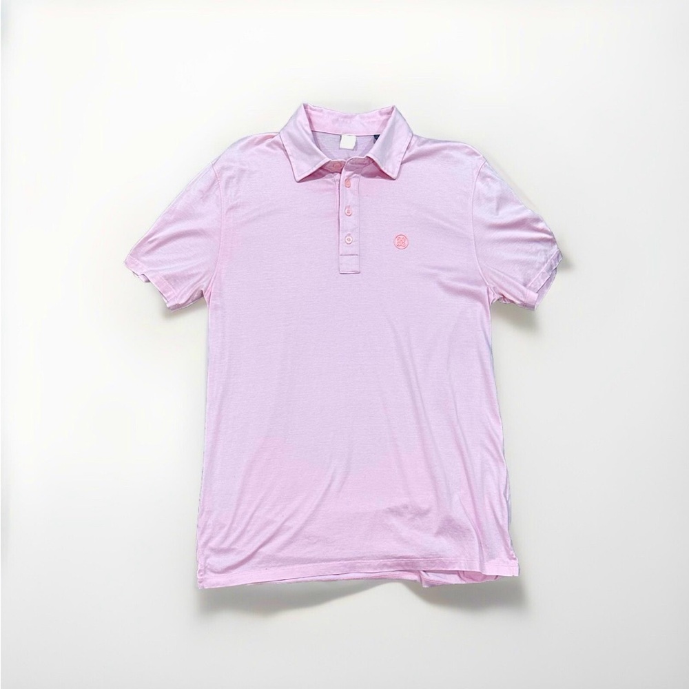 G/Fore Shirt Men's Large Pink Short Sleeve Golf Polo Logo Preppy (100% Cotton)